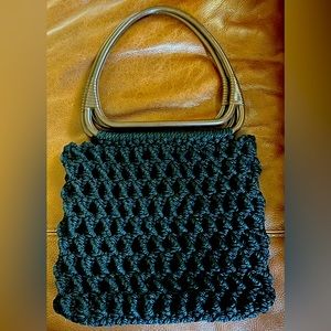 black crochett purse